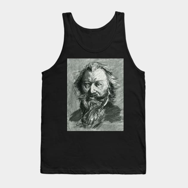 Johannes Brahms - charcoal portrait Tank Top by Karolina Studena-art